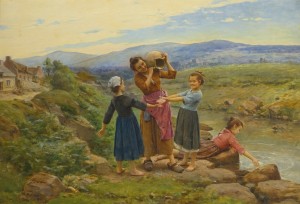 Children playing with water
